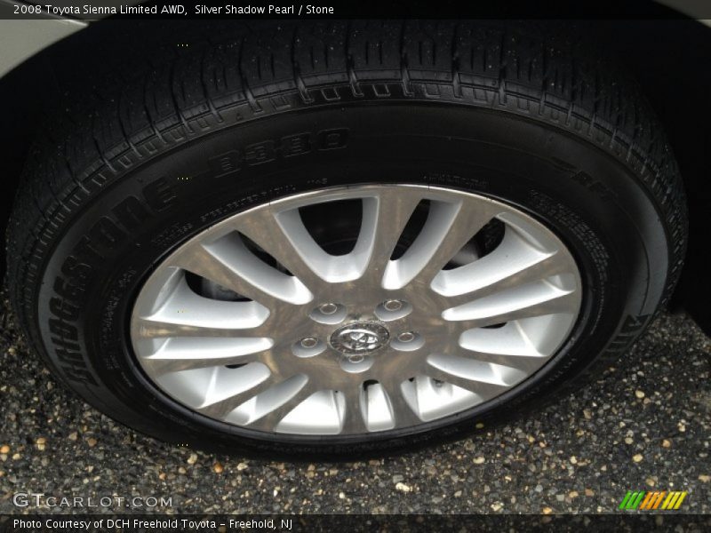 Silver Shadow Pearl / Stone 2008 Toyota Sienna Limited AWD