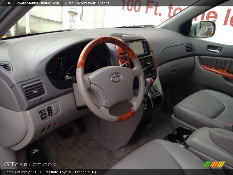 Silver Shadow Pearl / Stone 2008 Toyota Sienna Limited AWD