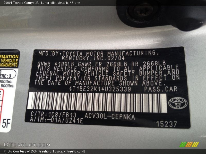 Lunar Mist Metallic / Stone 2004 Toyota Camry LE