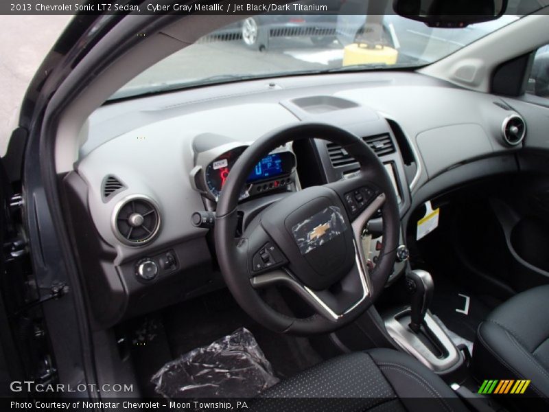 Cyber Gray Metallic / Jet Black/Dark Titanium 2013 Chevrolet Sonic LTZ Sedan