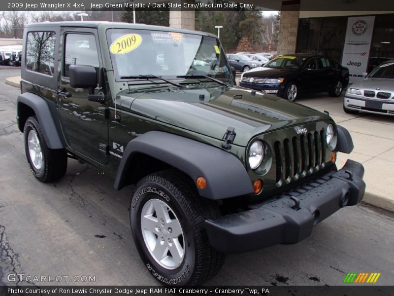 Jeep Green Metallic / Dark Slate Gray/Medium Slate Gray 2009 Jeep Wrangler X 4x4