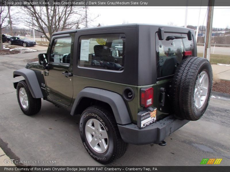 Jeep Green Metallic / Dark Slate Gray/Medium Slate Gray 2009 Jeep Wrangler X 4x4