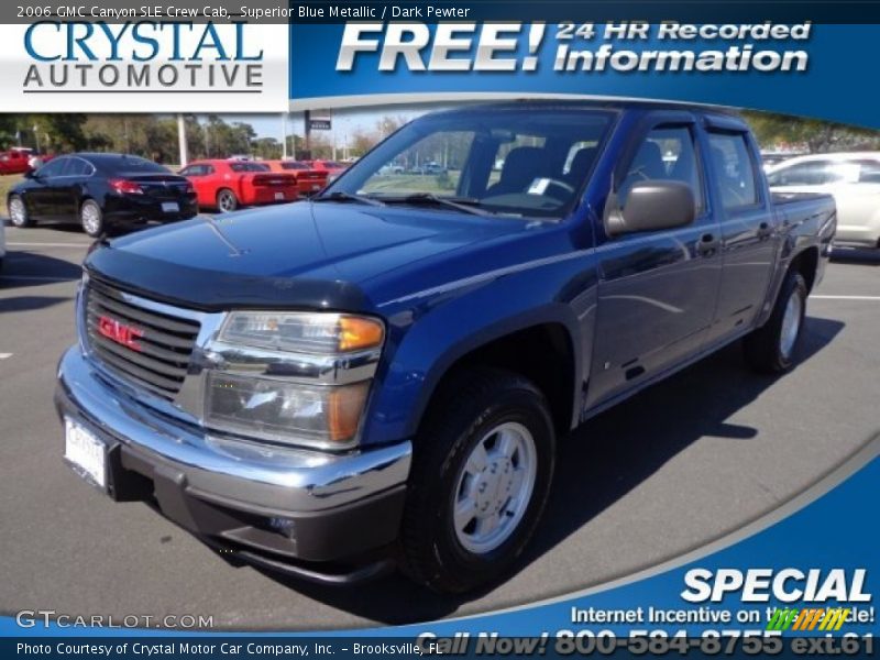 Superior Blue Metallic / Dark Pewter 2006 GMC Canyon SLE Crew Cab