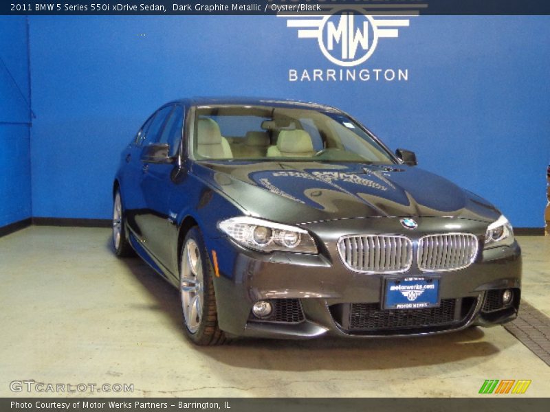 Dark Graphite Metallic / Oyster/Black 2011 BMW 5 Series 550i xDrive Sedan