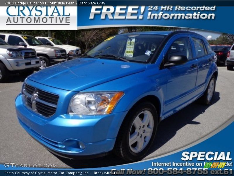 Surf Blue Pearl / Dark Slate Gray 2008 Dodge Caliber SXT