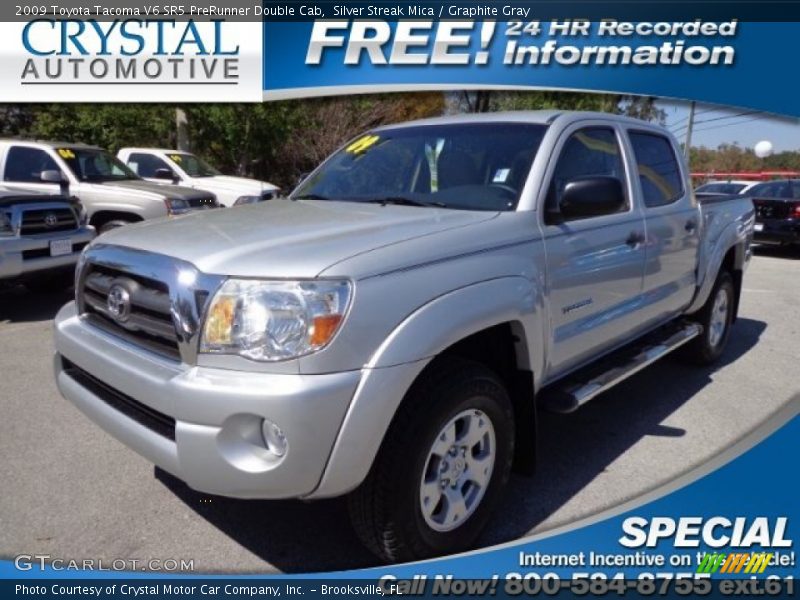 Silver Streak Mica / Graphite Gray 2009 Toyota Tacoma V6 SR5 PreRunner Double Cab