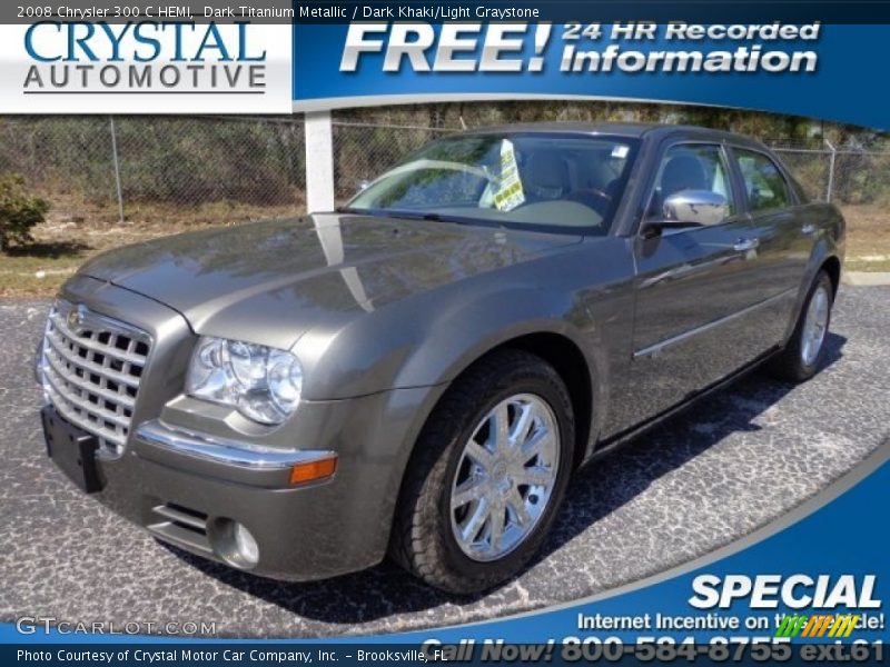 Dark Titanium Metallic / Dark Khaki/Light Graystone 2008 Chrysler 300 C HEMI