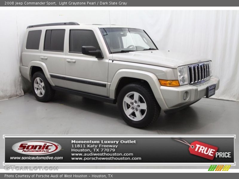 Light Graystone Pearl / Dark Slate Gray 2008 Jeep Commander Sport