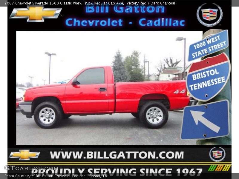 Victory Red / Dark Charcoal 2007 Chevrolet Silverado 1500 Classic Work Truck Regular Cab 4x4