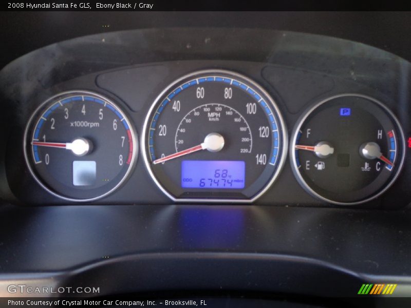 Ebony Black / Gray 2008 Hyundai Santa Fe GLS