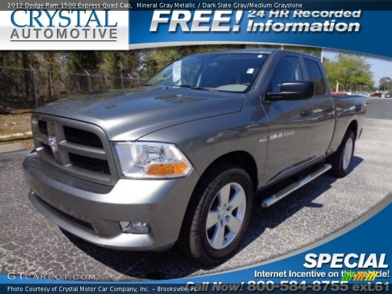 Mineral Gray Metallic / Dark Slate Gray/Medium Graystone 2012 Dodge Ram 1500 Express Quad Cab