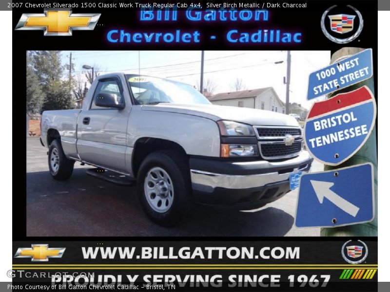 Silver Birch Metallic / Dark Charcoal 2007 Chevrolet Silverado 1500 Classic Work Truck Regular Cab 4x4