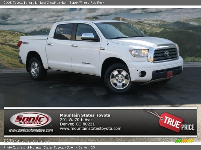 Super White / Red Rock 2008 Toyota Tundra Limited CrewMax 4x4