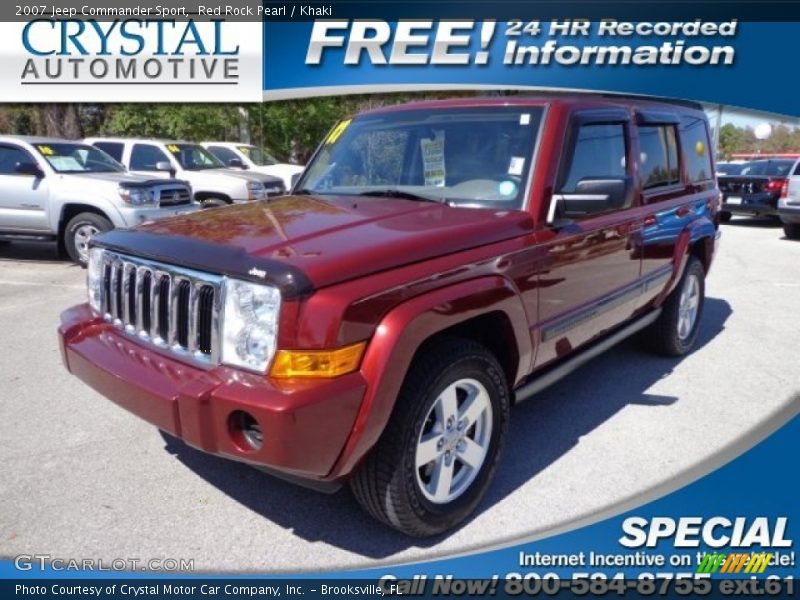 Red Rock Pearl / Khaki 2007 Jeep Commander Sport