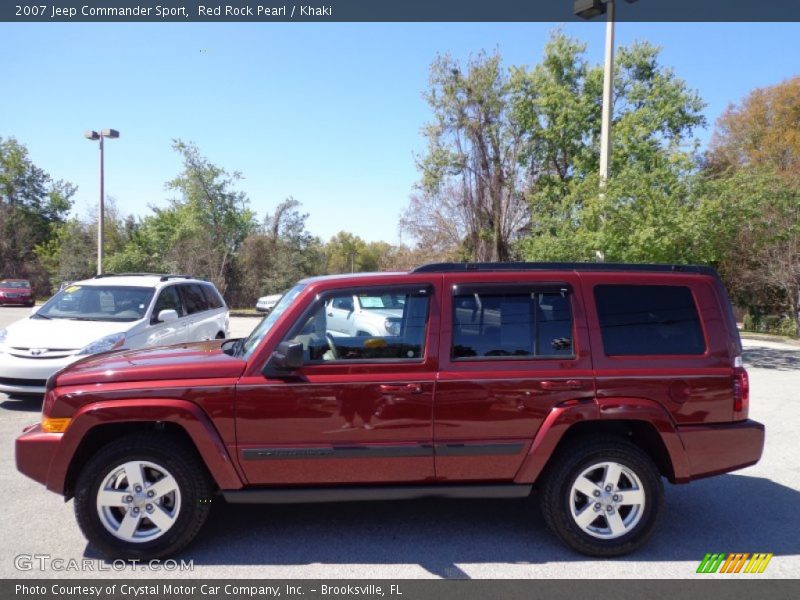 Red Rock Pearl / Khaki 2007 Jeep Commander Sport