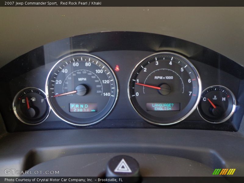 Red Rock Pearl / Khaki 2007 Jeep Commander Sport
