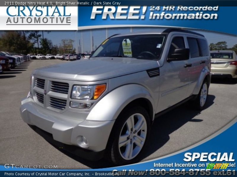 Bright Silver Metallic / Dark Slate Gray 2011 Dodge Nitro Heat 4.0