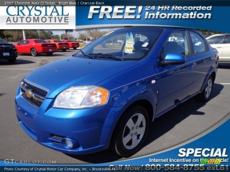 Bright Blue / Charcoal Black 2007 Chevrolet Aveo LS Sedan