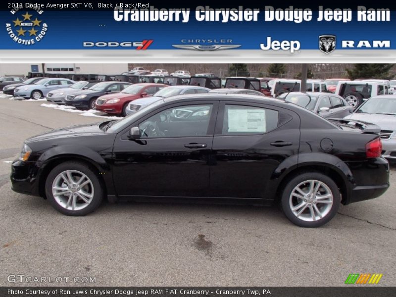 Black / Black/Red 2013 Dodge Avenger SXT V6