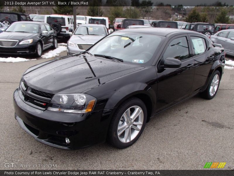Black / Black/Red 2013 Dodge Avenger SXT V6