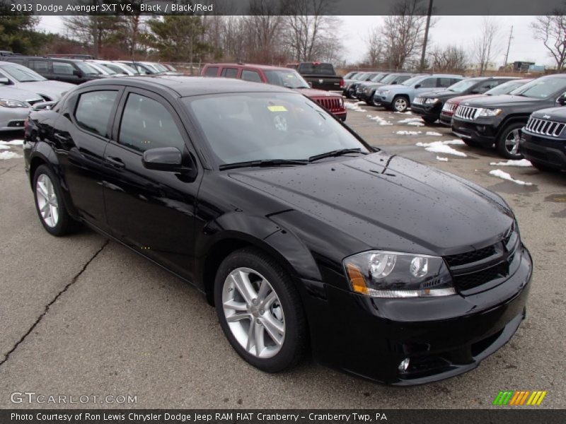 Black / Black/Red 2013 Dodge Avenger SXT V6