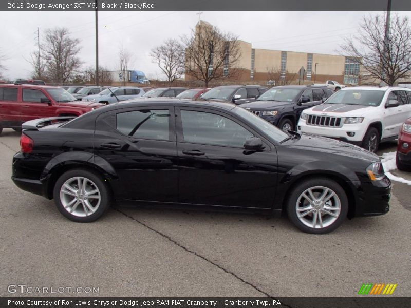 Black / Black/Red 2013 Dodge Avenger SXT V6