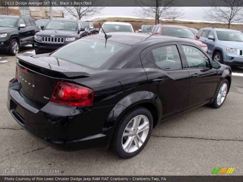 Black / Black/Red 2013 Dodge Avenger SXT V6