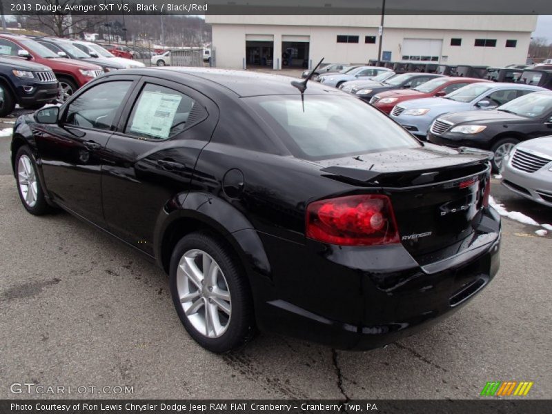 Black / Black/Red 2013 Dodge Avenger SXT V6