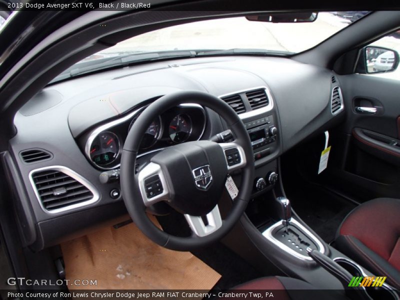 Black / Black/Red 2013 Dodge Avenger SXT V6