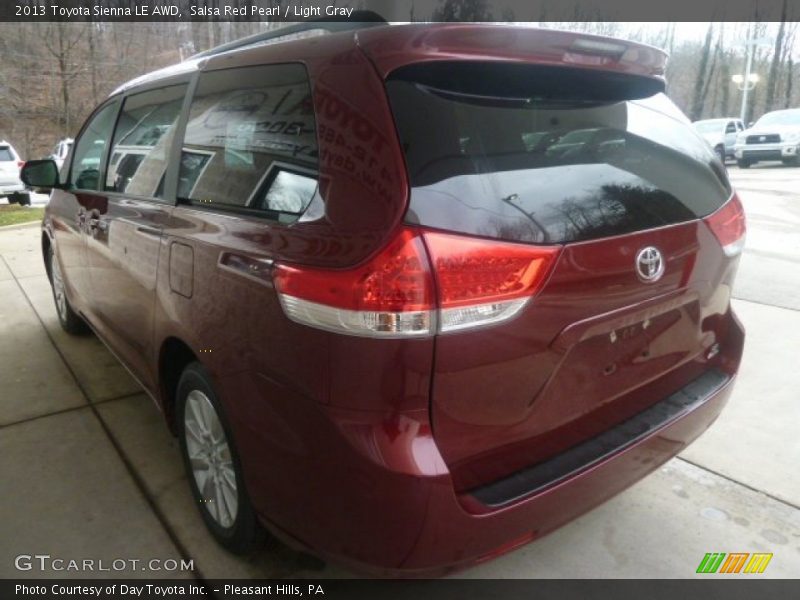 Salsa Red Pearl / Light Gray 2013 Toyota Sienna LE AWD