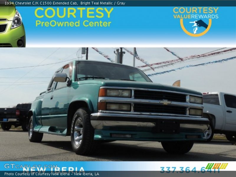 Bright Teal Metallic / Gray 1994 Chevrolet C/K C1500 Extended Cab