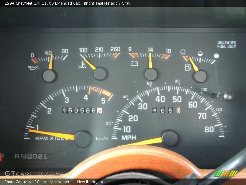 Bright Teal Metallic / Gray 1994 Chevrolet C/K C1500 Extended Cab