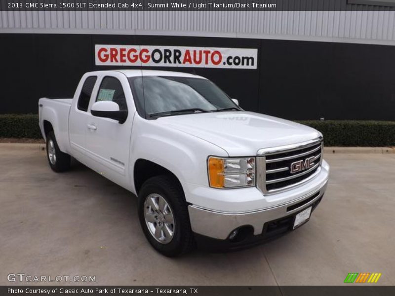 Summit White / Light Titanium/Dark Titanium 2013 GMC Sierra 1500 SLT Extended Cab 4x4