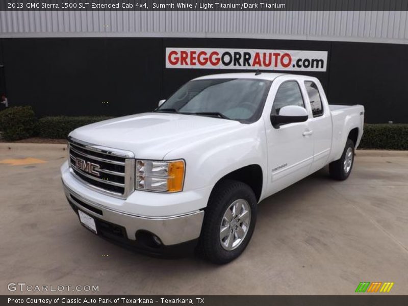 Summit White / Light Titanium/Dark Titanium 2013 GMC Sierra 1500 SLT Extended Cab 4x4