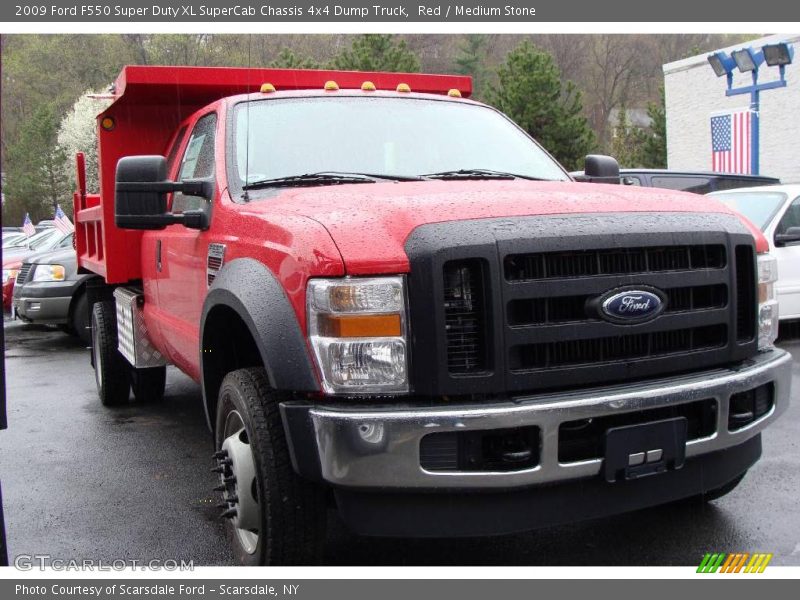 Red / Medium Stone 2009 Ford F550 Super Duty XL SuperCab Chassis 4x4 Dump Truck