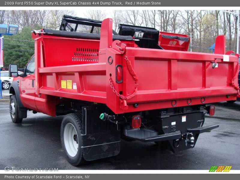 Red / Medium Stone 2009 Ford F550 Super Duty XL SuperCab Chassis 4x4 Dump Truck