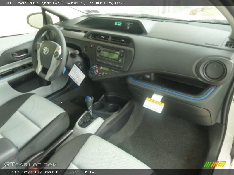 Super White / Light Blue Gray/Black 2013 Toyota Prius c Hybrid Two