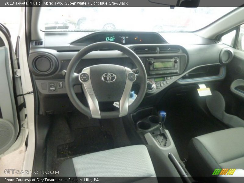 Super White / Light Blue Gray/Black 2013 Toyota Prius c Hybrid Two