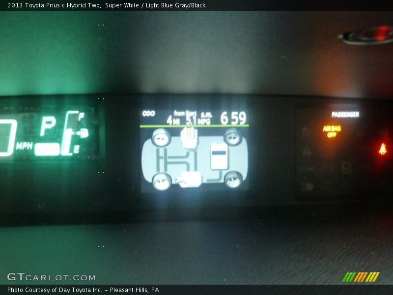 Super White / Light Blue Gray/Black 2013 Toyota Prius c Hybrid Two