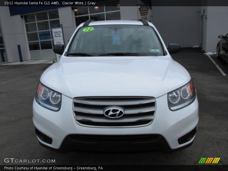 Glacier White / Gray 2012 Hyundai Santa Fe GLS AWD