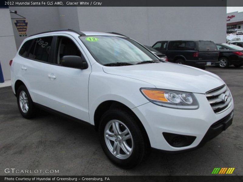 Glacier White / Gray 2012 Hyundai Santa Fe GLS AWD