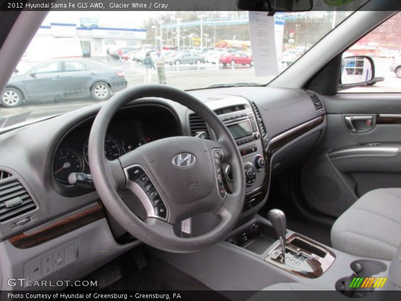 Glacier White / Gray 2012 Hyundai Santa Fe GLS AWD