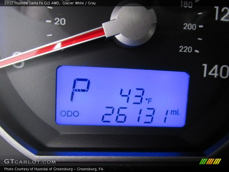 Glacier White / Gray 2012 Hyundai Santa Fe GLS AWD