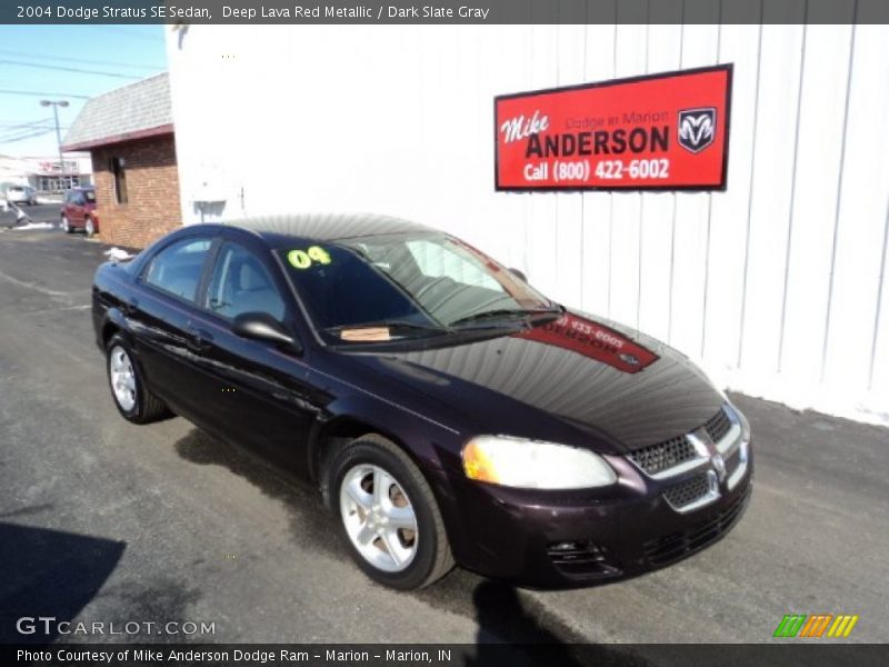 Deep Lava Red Metallic / Dark Slate Gray 2004 Dodge Stratus SE Sedan