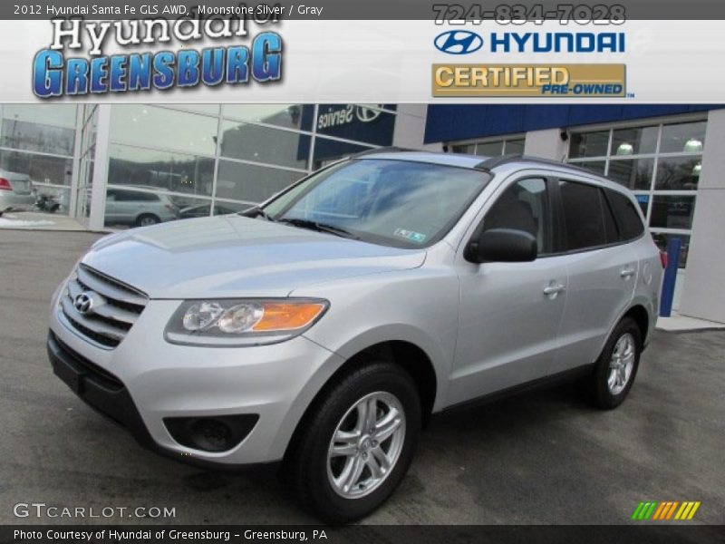Moonstone Silver / Gray 2012 Hyundai Santa Fe GLS AWD