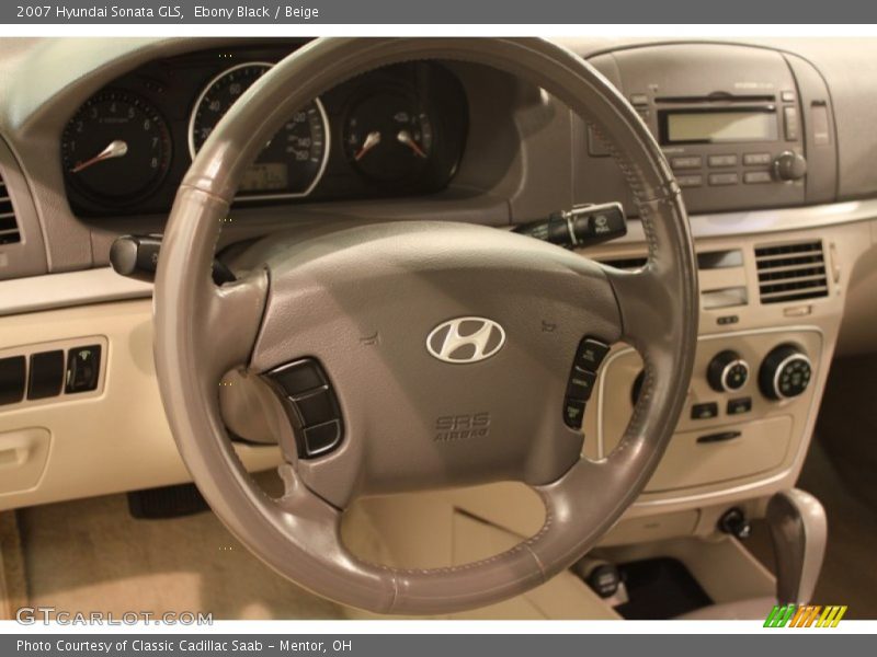 Ebony Black / Beige 2007 Hyundai Sonata GLS