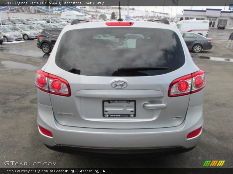 Moonstone Silver / Gray 2012 Hyundai Santa Fe GLS AWD