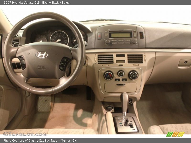 Ebony Black / Beige 2007 Hyundai Sonata GLS