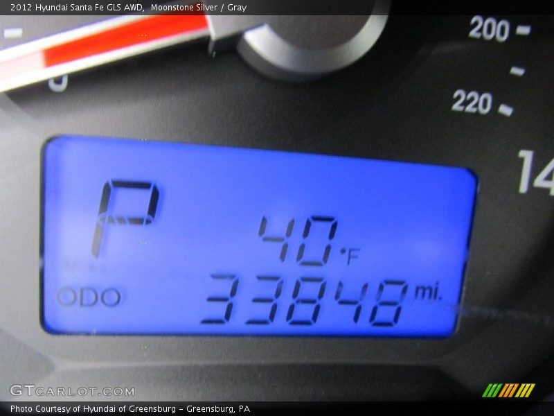 Moonstone Silver / Gray 2012 Hyundai Santa Fe GLS AWD