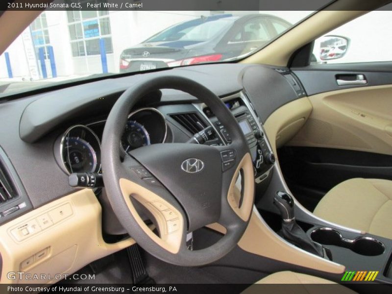 Pearl White / Camel 2011 Hyundai Sonata GLS